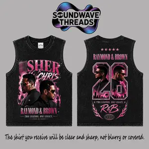 The R&B Tour 2026: Raymond & Brown # 2 Premium Acid Washed 100% Tank Top T-Shirt, R&B Music Duo Graphic Tee, Urban Hip Hop Soul Streetwear Shirt, Concert Tour Merch, Gift for R&B Fans, Vintage Music Tee
