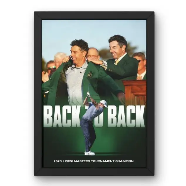 Rory McIlroy 2026 Masters Back-to-Back Champion Green Jacket Poster - Historic Golf Championship Theme Wall Art, Augusta-Inspired Multi-Size Decor Print, Gift for Golf Fans, Home Decor for Kid Room, Classroom, Bathroom