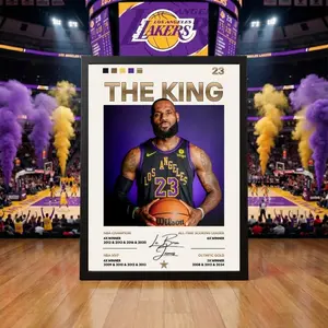 LeBron James Poster Print Unframed Basketball Wall Art Lakers Player Print Kids Room Decor Gift Printable Download