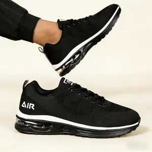 Men’s Breathable Mesh Cushion Sneakers Non-Slip for Running Walking Tennis & Gym Activities