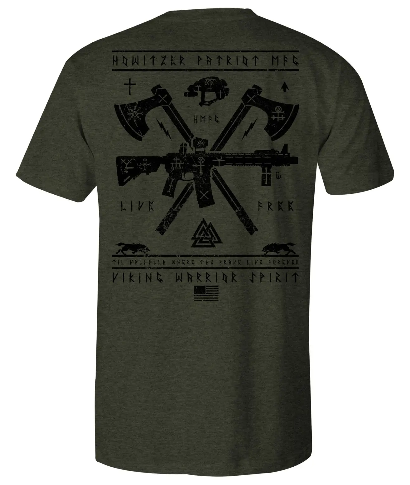 Howitzer Clothing Men's Cotton Graphic Short-Sleeve T-Shirt - s,2x Sizes, Hand-Drawn Viking Warrior Art Print, Stitched Hem Menswear Top