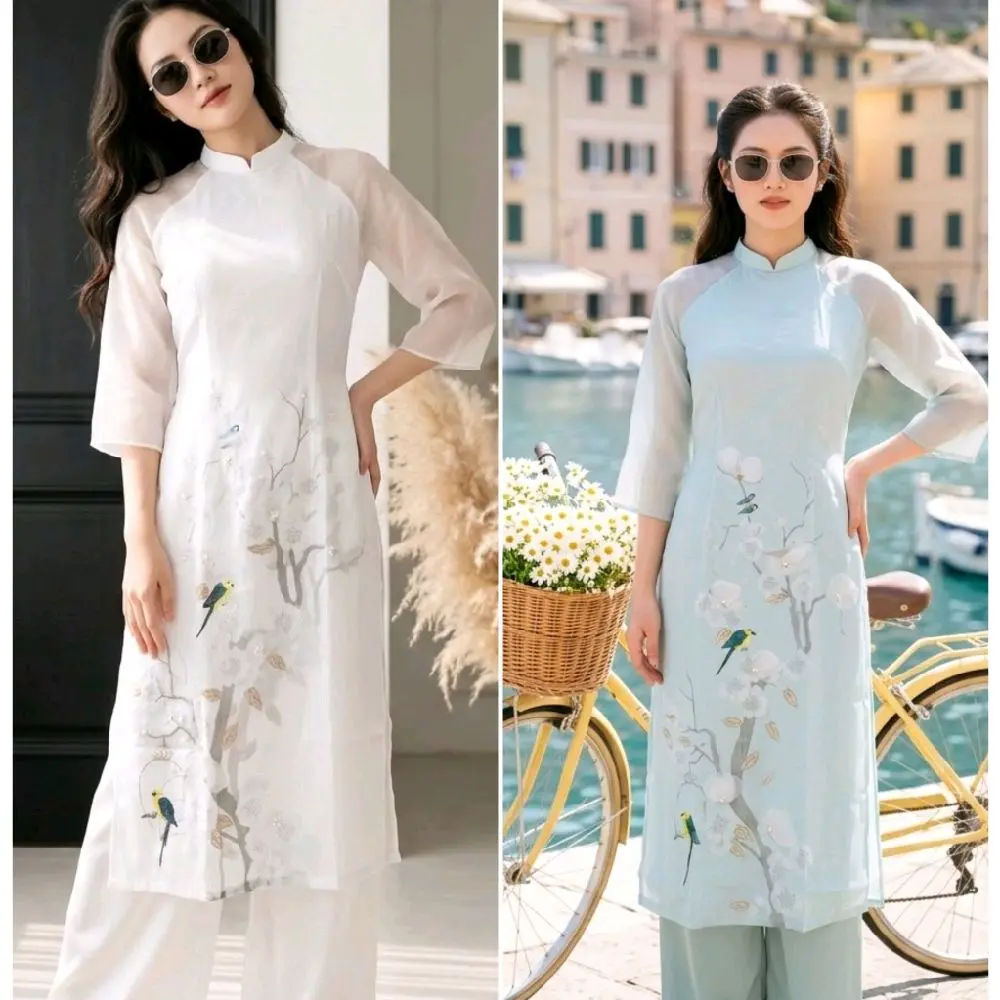 Vietnamese Ao Dai M52 For Women ( Vietnamese Size ) / Áo Dài Cách Tân Truyền Thống Việt Nam/ Girl Ao Dai / Luna Ao Dai / Áo Dài Tết