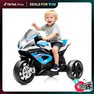 [Deals for you] PHIVILLA Kids Electric Motorcycle with BMW Authorized, 12V Ride on Toy for Toddlers Battery Powered 3-Wheel Stable Design with Horn, Music & LED Lights