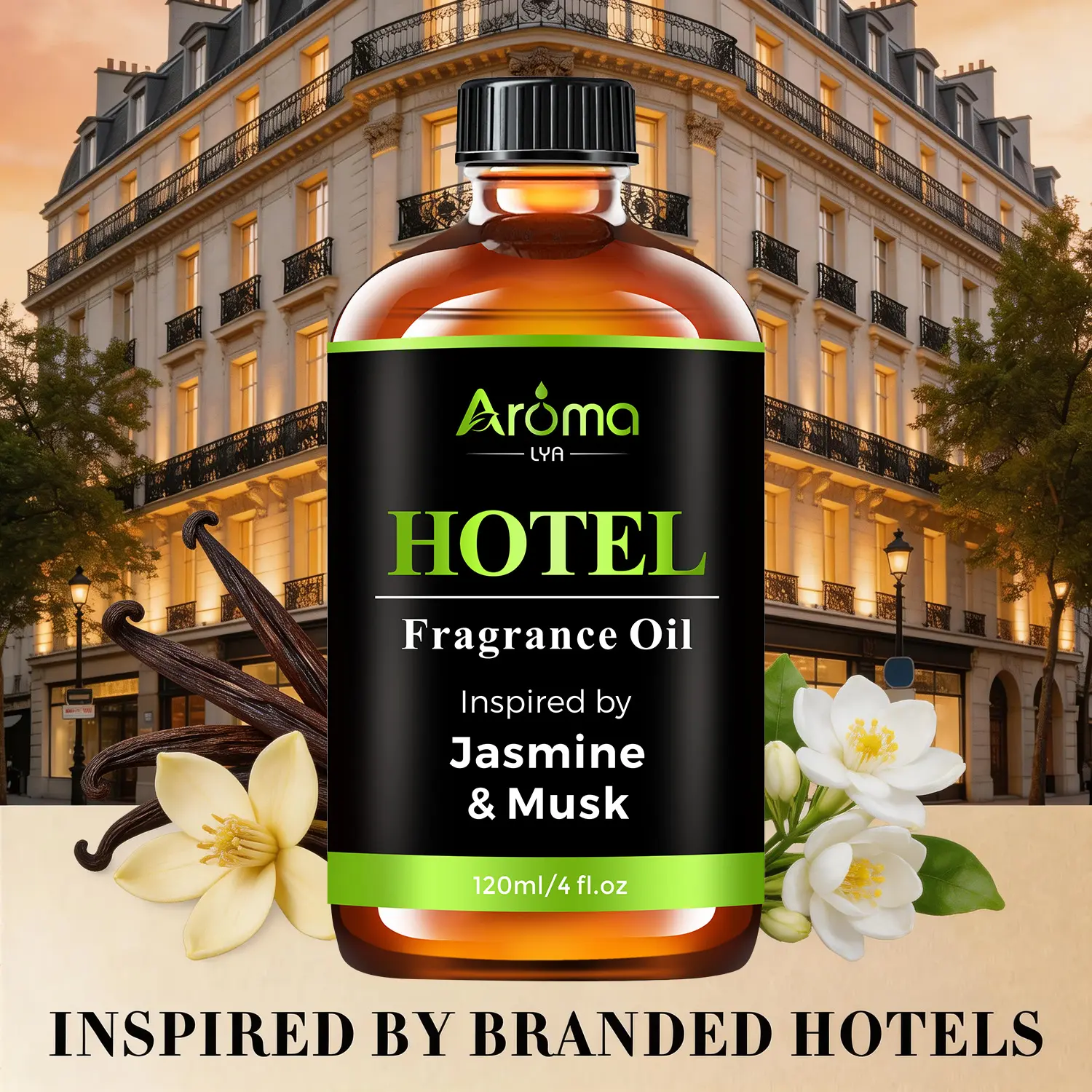 Shangri-La Hotel Diffuser Oil Jasmine & Musk Fragrance Oil- 120 ml 4 fl oz -Aromatherapy Essential Oil for Diffusers Long-Lasting Scent Home Fragrance
