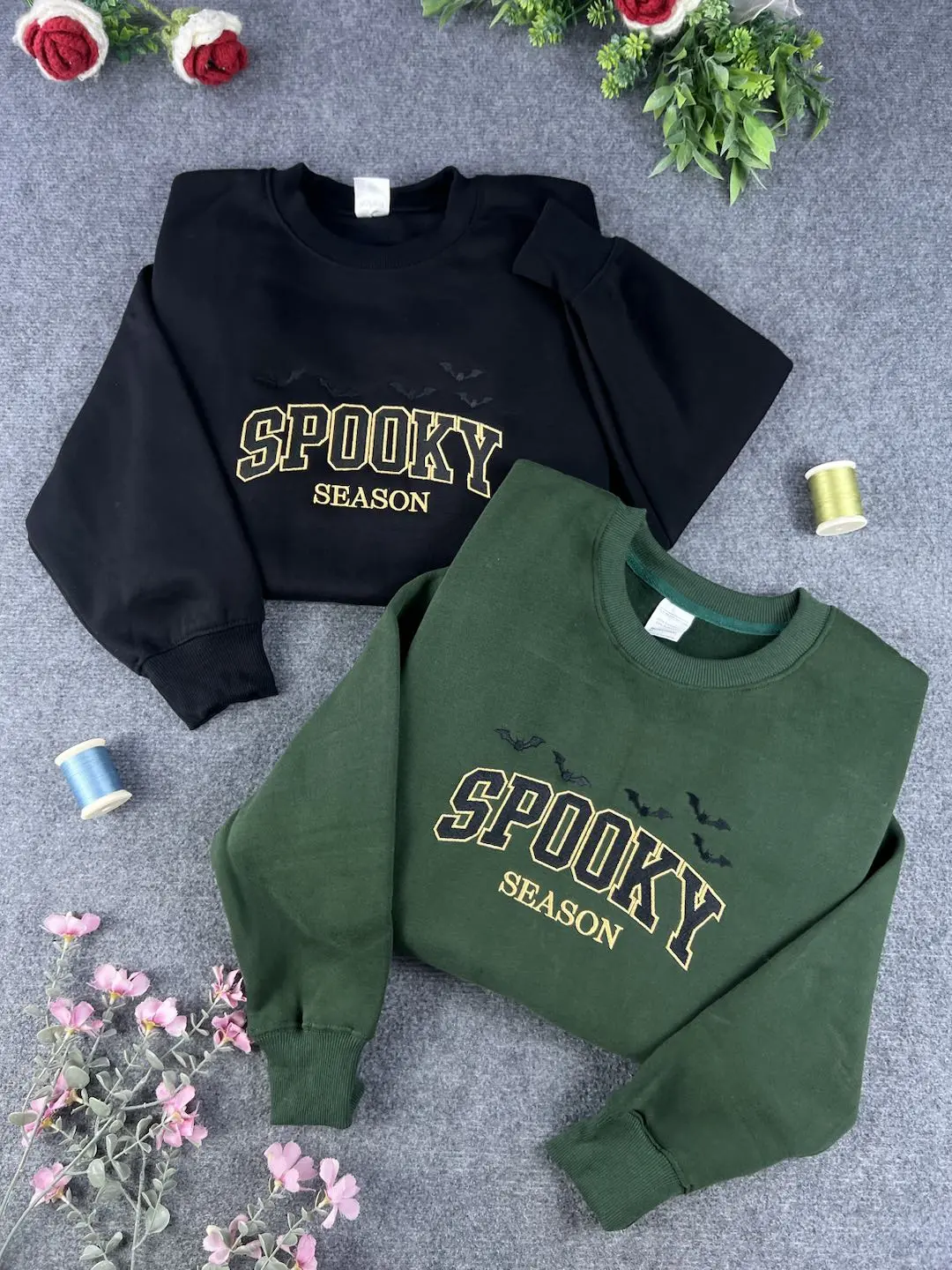 Halloween Season Embroidered Sweatshirt, Halloween Lover Gift, Halloween Crewneck
