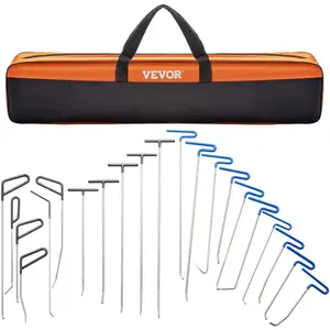 VEVOR Rods Dent Removal Kit, 21 Pcs Paintless Dent Repair Rods, Stainless Steel Dent Rods, Whale Tail Dent Repair Tools, Professional Hail Dent Removal Tool For Minor Dents, Door Dings And Hail DamageVEVOR Super Brand Day