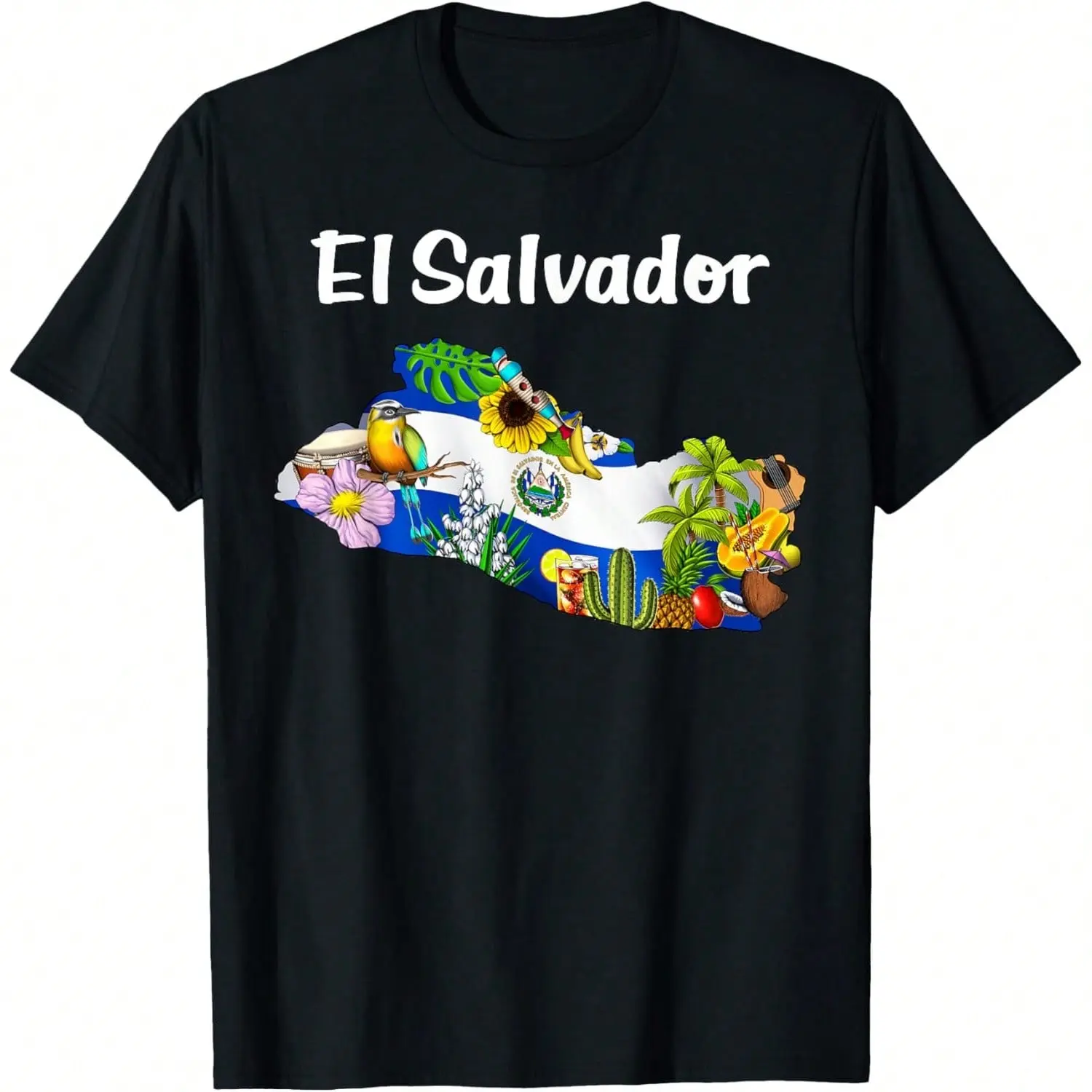 Menswear Short-Sleeve Casual Streetwear Top - El Salvador Roots, El Salvadoran Flag, Heritage T-Shirt