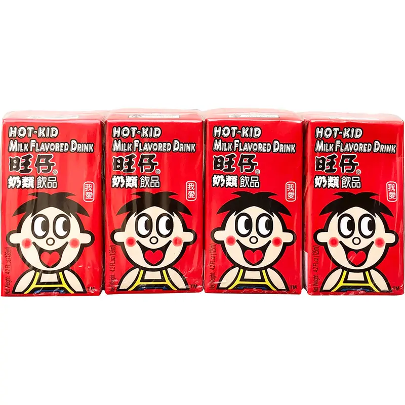 WANT-WANT Iconic Design Milky Protein Dairy Drink with Condensed Milk, 125ml Ambient Sugar-Based Beverage for Kids, Delicious 4-Pack
