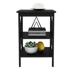 Oxford Small Side Table Black MDF Material Legs Compact & Stylish Addition to Any Room