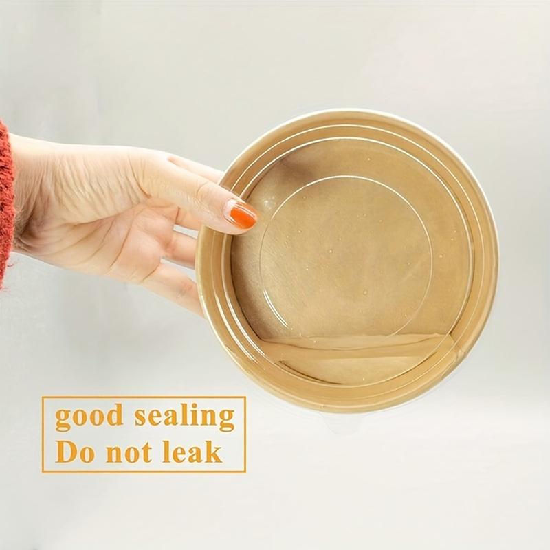 17oz/500ML Disposable Paper Bowls with Lids, Disposable Tableware, 25/50/100 Pieces Set, Party Supplies Bulk Supply, Suitable for Cold & Hot Food/soup