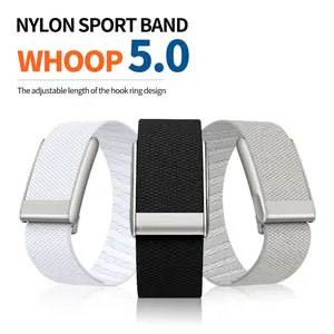 Woven Nylon Loop Elastic Watch Band Compatible with Whoop 5.0 & Whoop MG ECG Watch, Adjustable Sport Replacement Wrist Strap