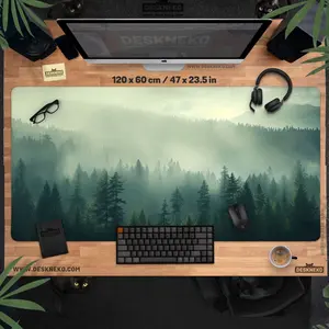 Green Forest Desk Mat, Nature Mouse Pad xl, Landscape Mousepad Large, Outdoors deskmat xxl, Giant office keyboard matt, decor gift for gamer, Desk Mat Gifts