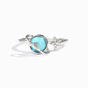 Rotatable Fidget Spinner Ring  Gold & Silver Plated Anti Anxiety Adjustable Open Wrap For Stress Relief Daily Wear Gift For Women Girls Daughter