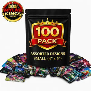 100 Pack Small 4" x 5" Organizer Bags Assorted Designs