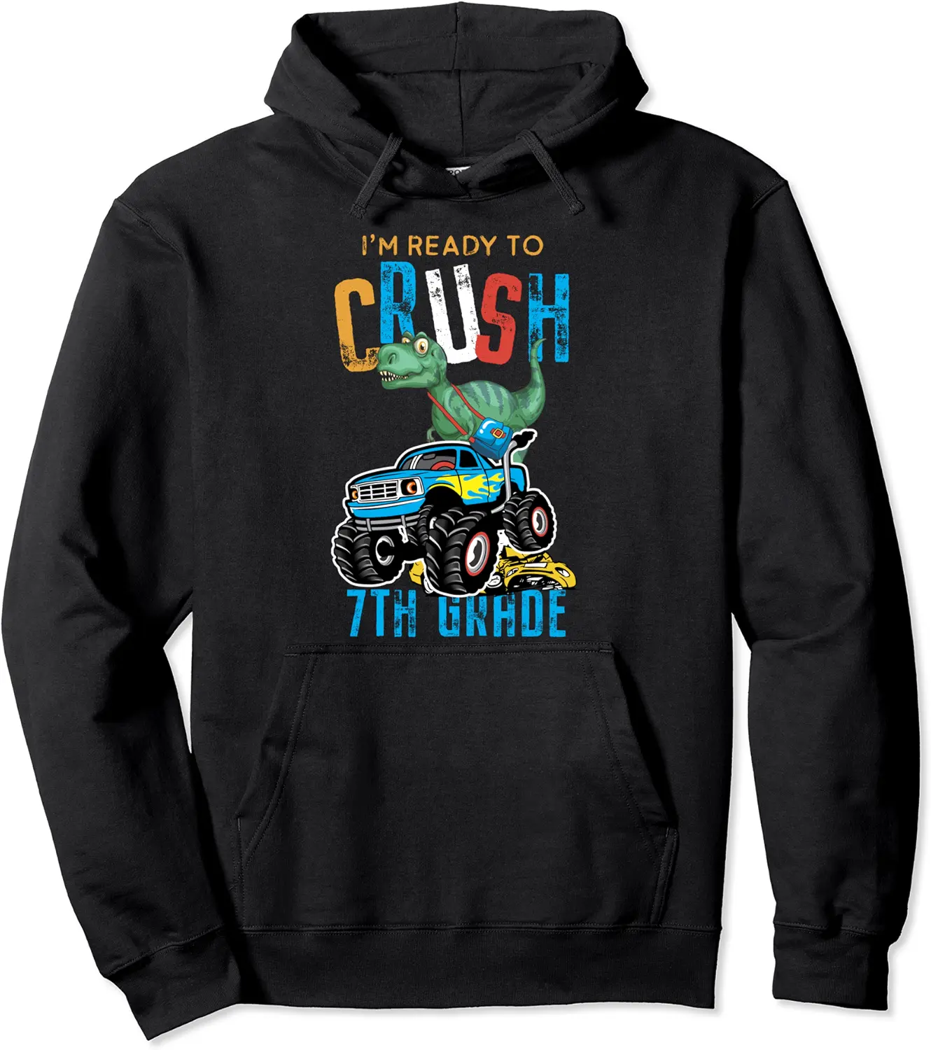 Welcome Back To School Dinosaur Dino Truck 7th Grade Pullover Hoodie - Robertbobby Shop 35B09C3DPPKW