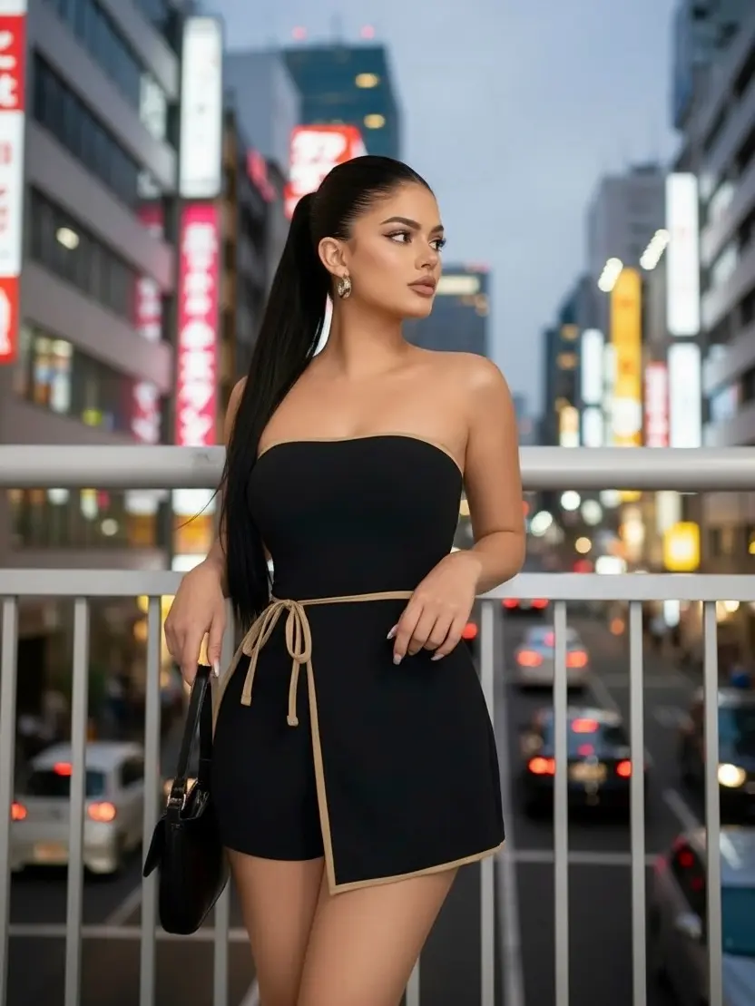Elegant Strapless Jumpsuit for Women Stylish Design Modern Strapless Pants/Skirt Transition Unique Silhouette Comfortable & Chic Suitable for Dinner and Date Night - Womenswear