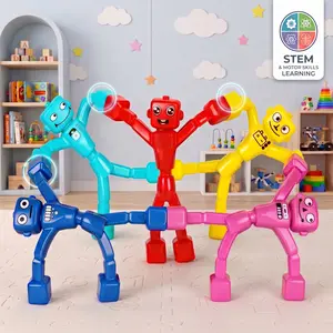 Magnetic Sensory Robot Toys - 10PCS Stretchable Fidget STEM Building Toys for Kids, Travel Essentials for Car Rides, Stress Relief for Autism/ADHD, Cool Birthday Gifts
