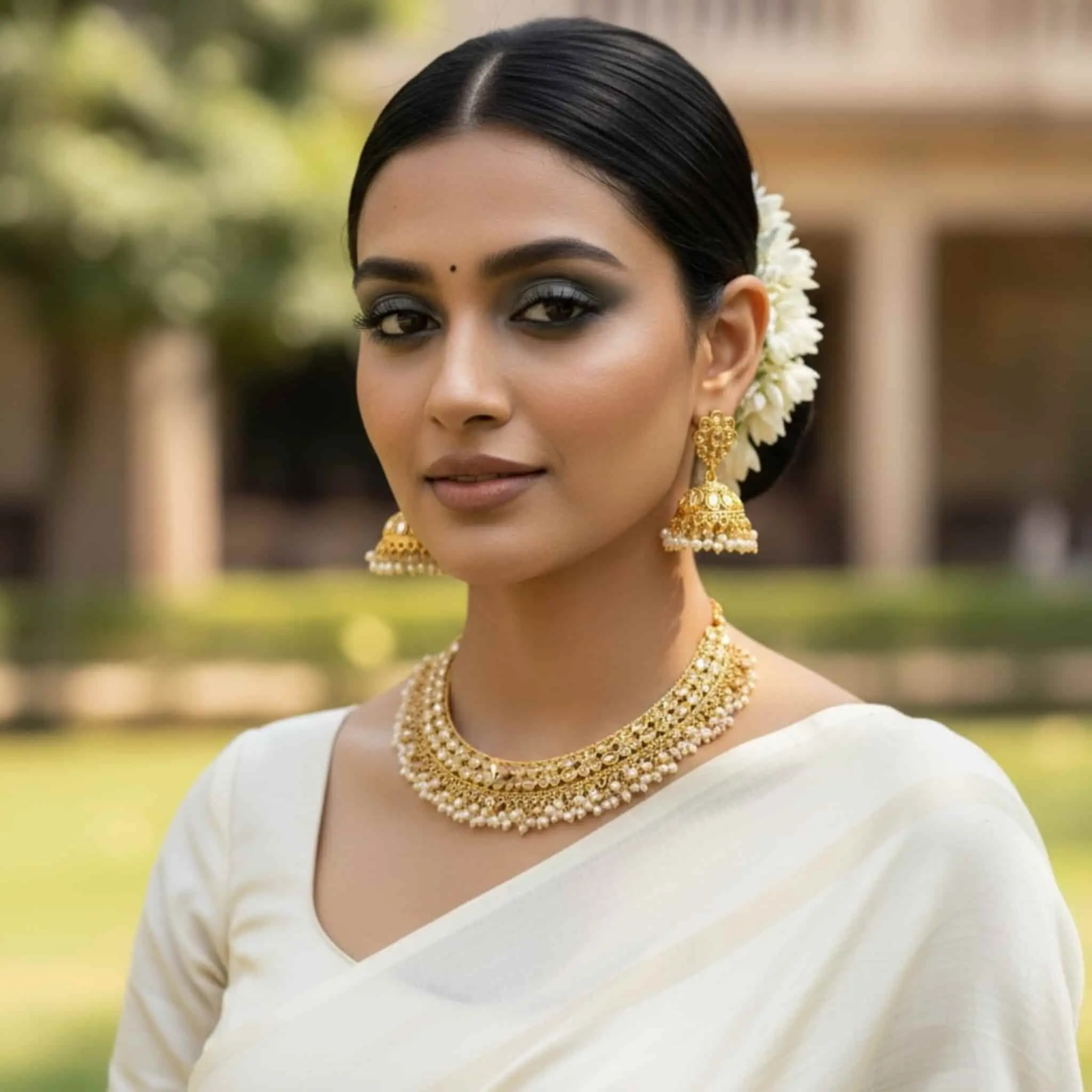 Antique Gold Guttapusalu Necklace Set with Pearls | South Indian Temple Jewelry