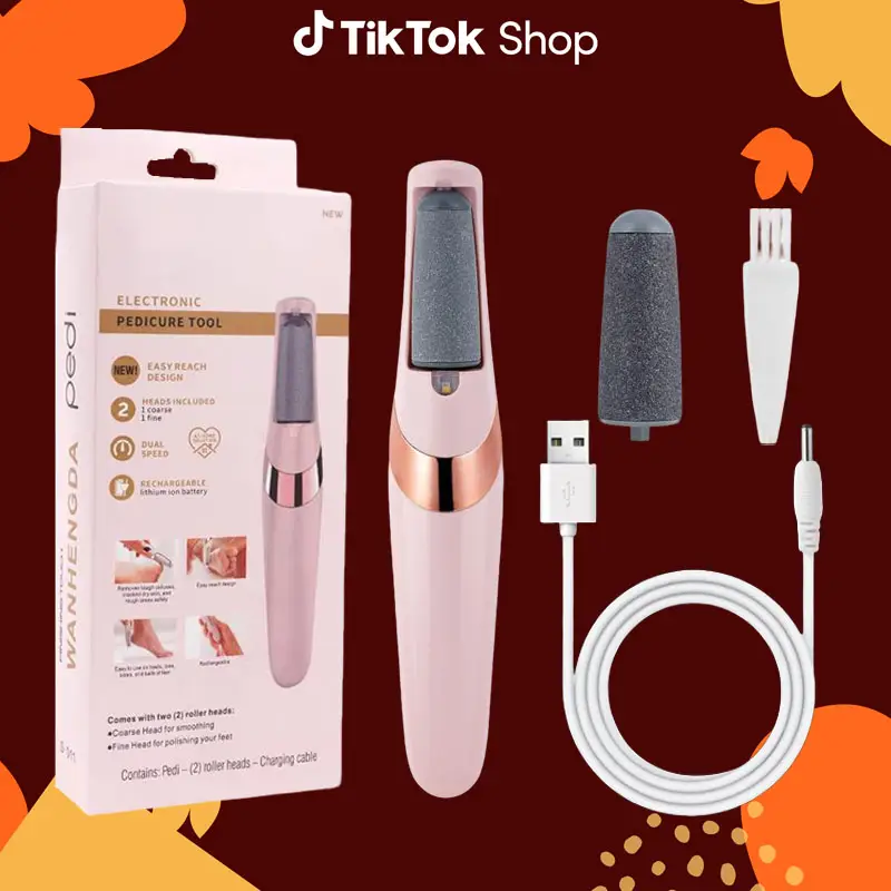 TikTokShopfalldealsforyou Rechargeable Electric Foot Dead Skin Remover, Foot Grinder, Cordless Pedicure Machine, Portable Foot File Cleaning Tool for