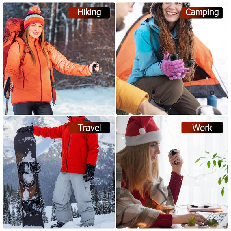 FANDLISS Rechargeable Hand Warmers, USB Charging Portable Pocket Double-Sided Heater, Spider-Style, 6000mAh, 3 Heat Level,2PCS Christmas Gifts