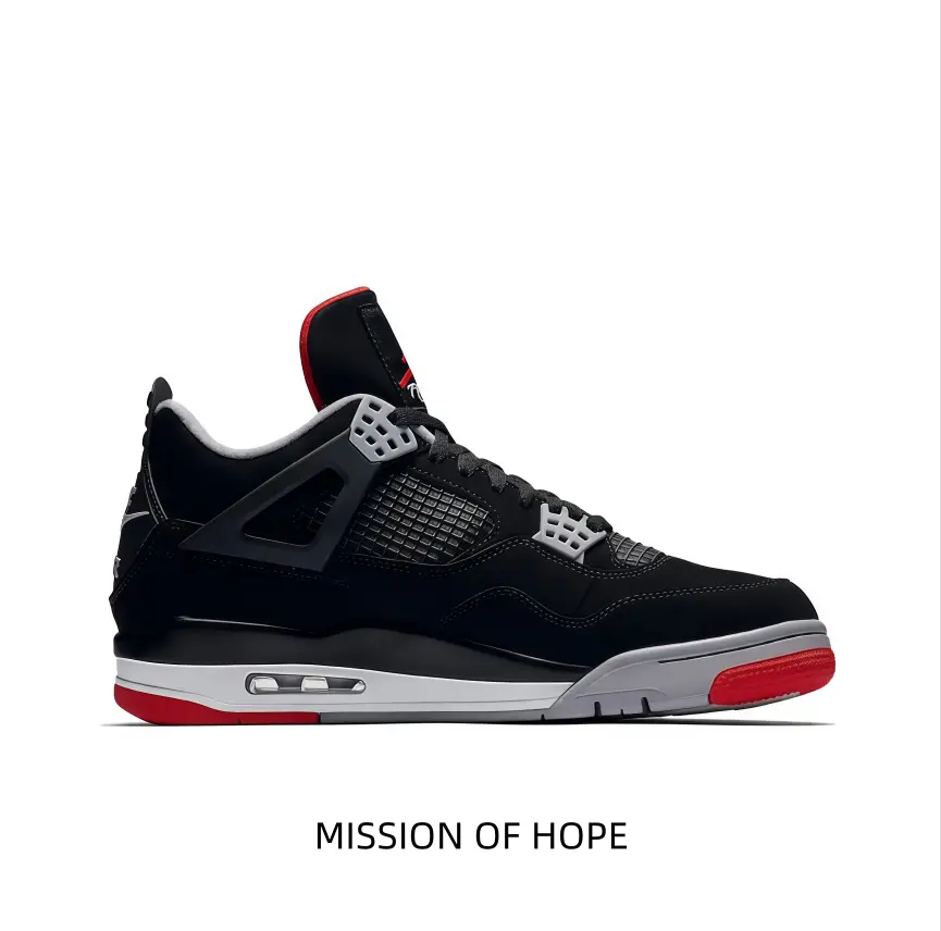 Mission of Hope limited vintage sneakers black mesh upper grey-white layered midsole red outsole street fashion sneakers