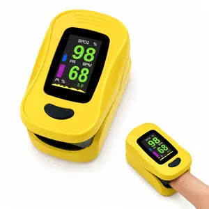 Vibrant Yellow Portable Finger Pulse Oximeter - 8s Fast Results, Clear OLED Display, Universal Fit for All Ages, Lightweight Status Tracker with Lanyard for Home, Office, and Travel