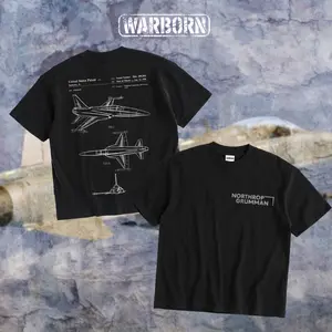 [WARBORN] F-20 Tigershark Fighter Jet Graphic T-Shirt, Hoodie & Zip Hoodie for Men, Tactical Aviation Streetwear, Supersonic Air Combat DTG Print Menswear