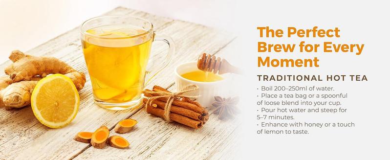 Turmeric Ginger Cinnamon Tea, 100% Natural, Anti-Inflammatea. Eco-conscious Tea Bags. Turmeric Ginger Herbal Tea. No Sugar, No Caffeine, No Gluten, Vegan. antiinflamma tea, looseleaf tea Beverage anti in flama tea ginger caffeine free