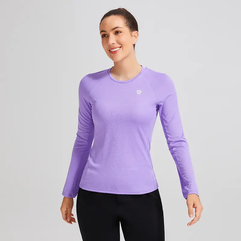 Women's Crew Neck Sweatshirt, Solid Long Sleeve Loose Fit Pullover, Comfy Athletic Wear for Yoga Workout, S M, Sporty Long Sleeves, Loose Easy Layering