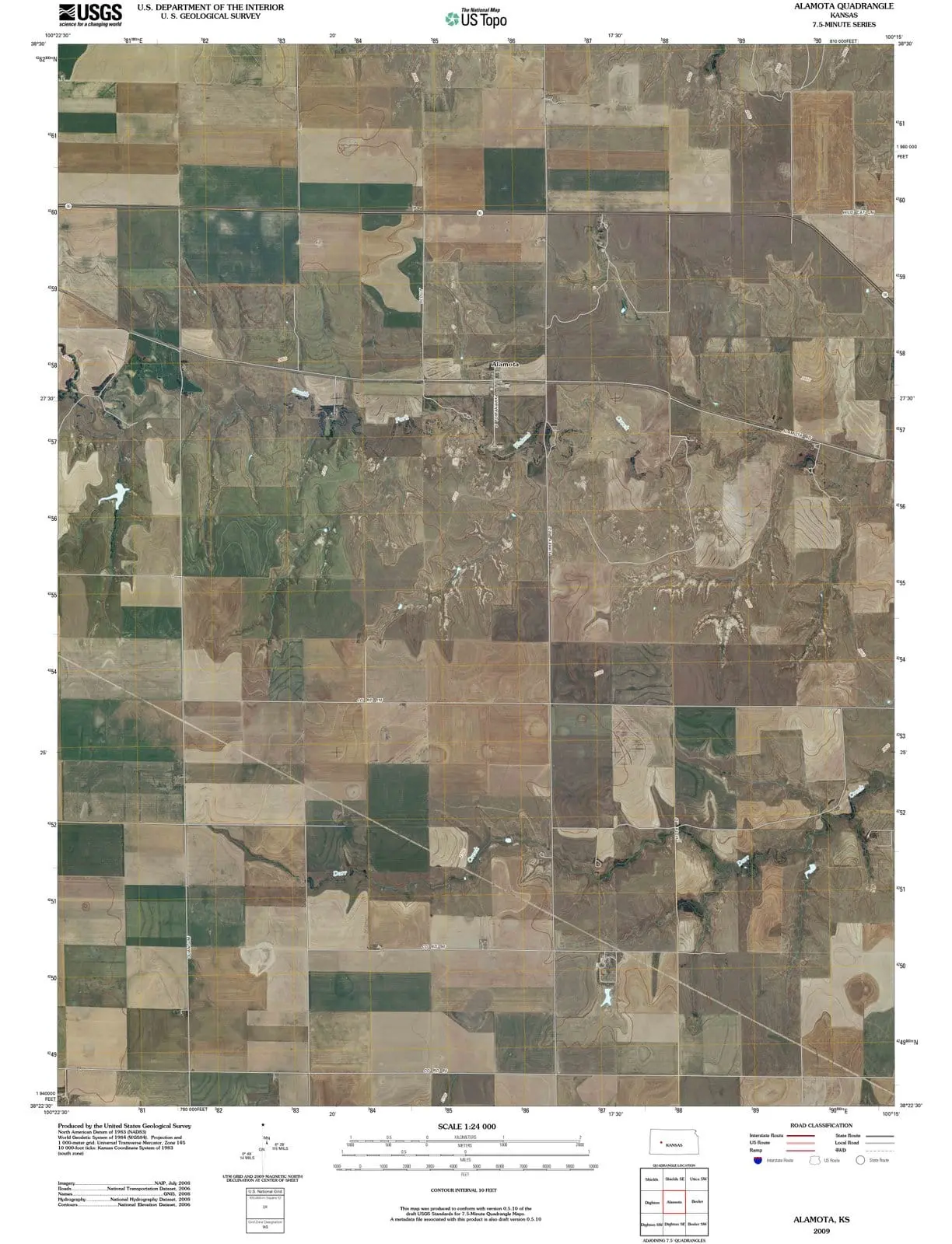 Alamota Kansas USGS Topographic Quadrangle Map, 2012, 1:24000