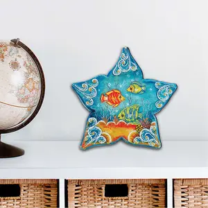 Designocracy 8126151M 12 x 9 in. Starfish Coastal Outdoor Decor Large Ornaments
