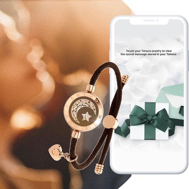 【emotional smart jewelry】totwoo Long Distance Touch Bracelets with Sun&Moon Functional Love Connect Gift For Boyfriend or Girlfriend or your Family