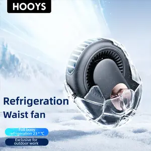 HOOYS Portable Leafless Fan, 5 Speed Mini Waist Fan, USB Rechargeable, Quiet Cooling for Travel, Outdoor & Commute, Phone Cooler