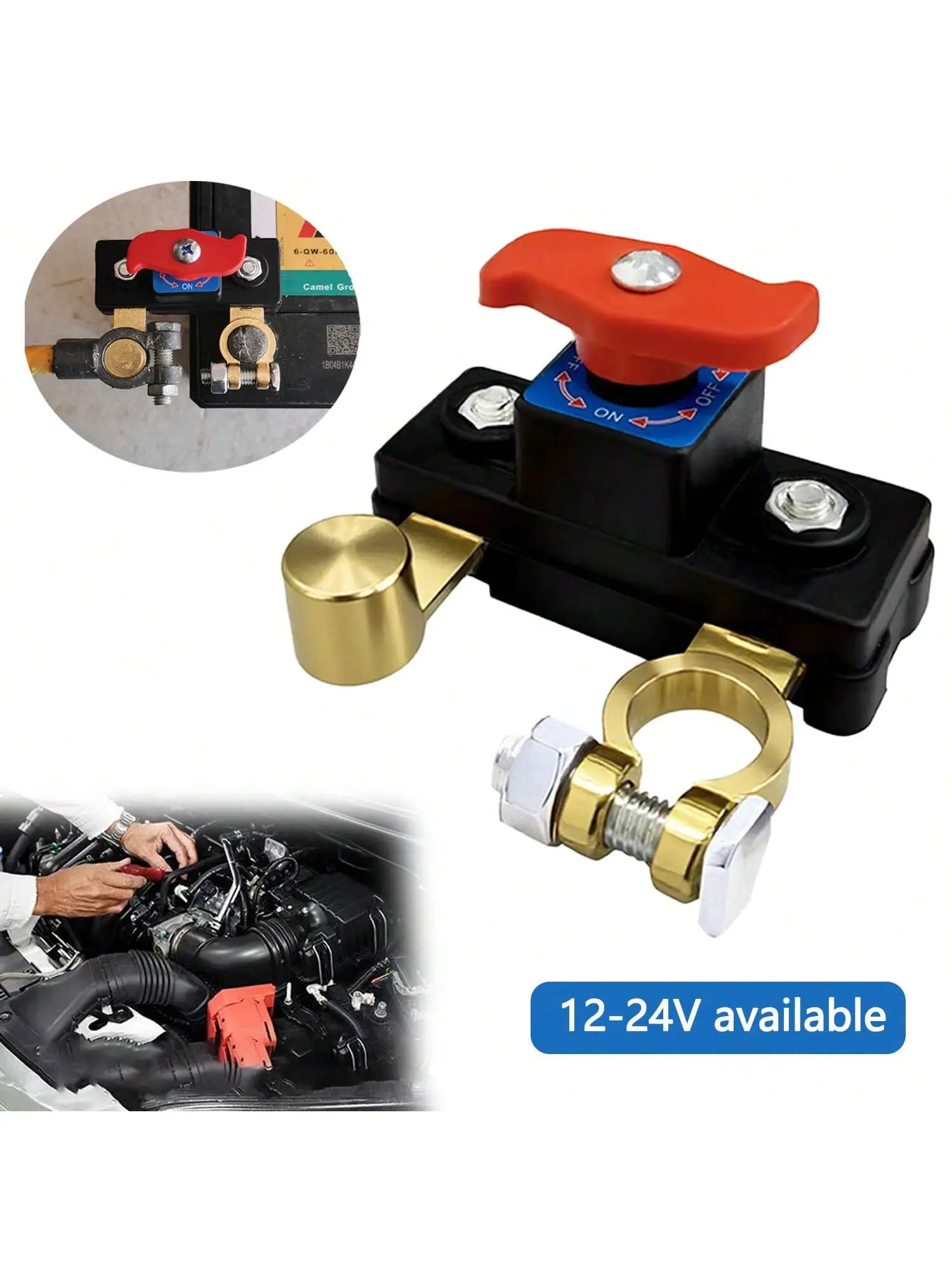Pure Copper 12-24V Power Cut-Off Switch Breaker for Vehicles, High Conductivity Disconnect Switch with Stable Transmission, Smart Accessory for Cars-Trucks-Boats (Tools & Hardware Supplies), Vehicle, Car/Truck/Boat