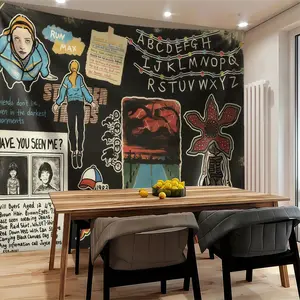 Stranger Things themed Hand-painted Graffiti-Style Tapestry Decoration Scene,The villain "Vikner" Monster Image Tapestry,Dorms & Fans Decorative Wall Art Gift Teen Boy Birthday Party Gifts– Lightweight & Easy to Hang