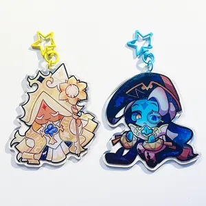Pure Vanilla Cookie and Sage of Truth Jumbo Keychains – Collectible Character Charms, CRK Vibrant and Durable, Perfect for Cookie Run Fans | Perfect for Backpacks, Keys and Gifts | High Quality and Customer Favorite Items