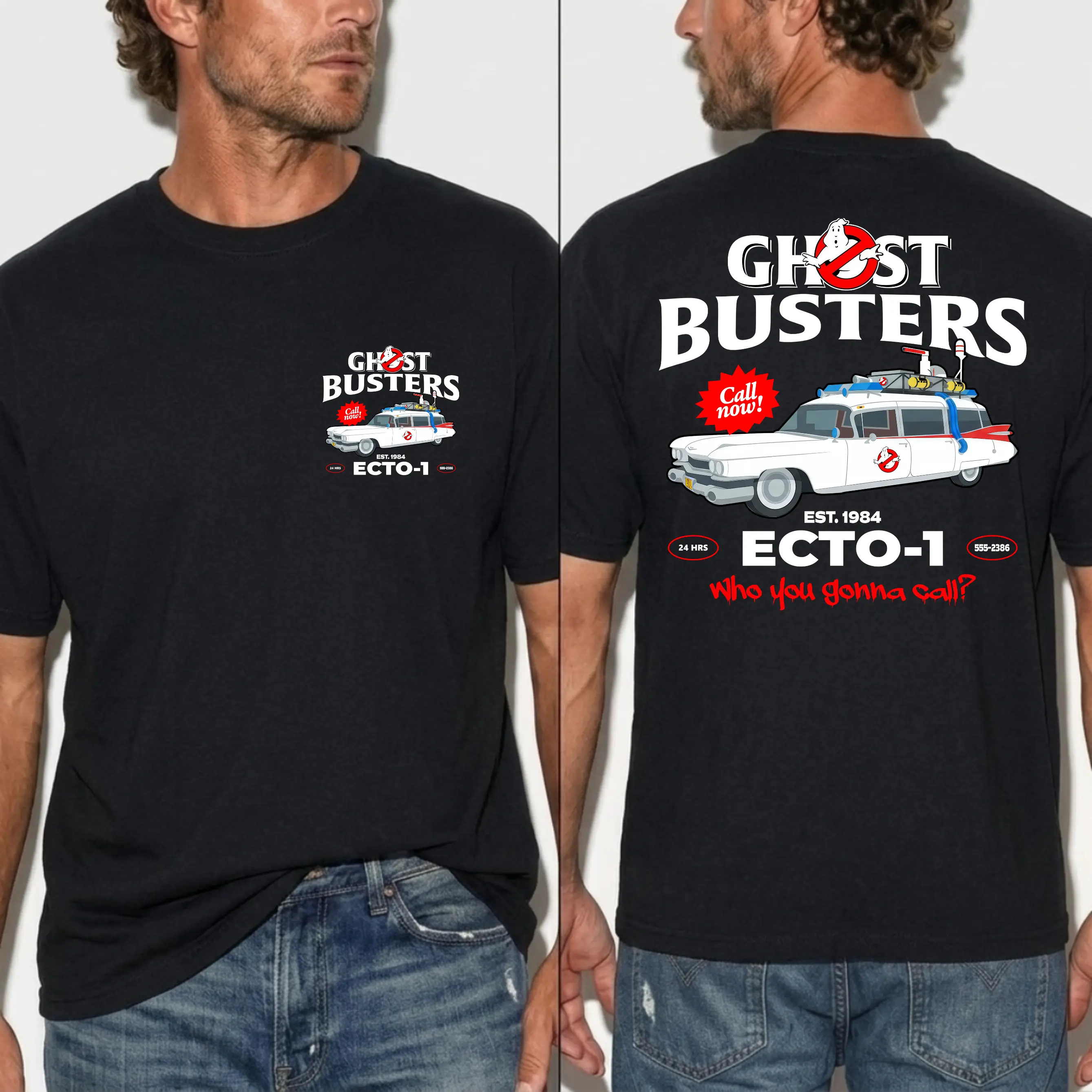 Ghost Busters ECTO-1 Shirt, Who You Gonna Call Tee, Vintage Halloween T-Shirt For Driver, MADE IN USA