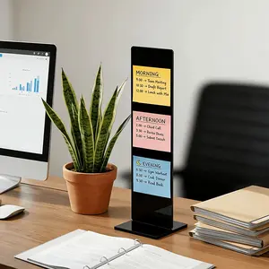 Detachable Transparent Acrylic Memo Board, Computer Screen Memo Clip, and Clear Color, Office Desk Accessory, Vertical Sticky Note Holder