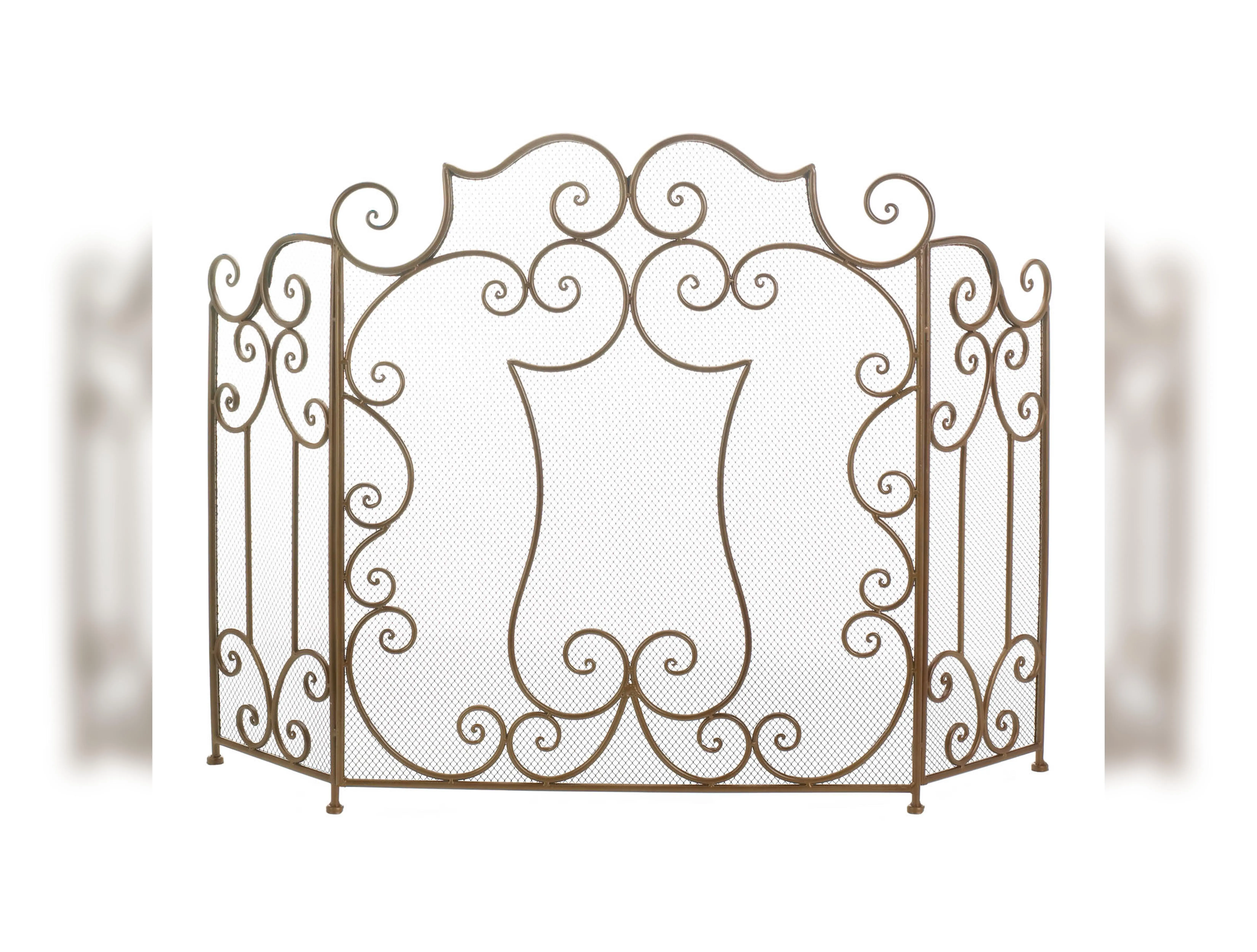 Modern Scroll Fireplace Screen
