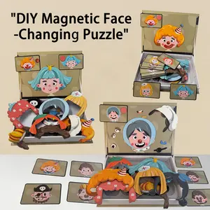 Magnetic Puzzle Toy, Magnetic Face-Changing Puzzle, Kids Educational Toy, Develops Imagination and Focus, Suitable for Ages 3-6, Best Gift