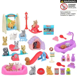 Hand Basket Lovely Dog Pet Cage Toys, Pretend Play Food Feeding, Imaginative Role Play, Animal Role Play, Cat & Dog Toys, Random Colors & Details