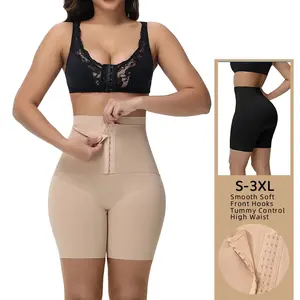 New Women's Workout Shapewear Compression Waist Trainer Shorts with Front Hooks, Butt Lifter, and Tummy Control (Sports & Outdoor Clothes)