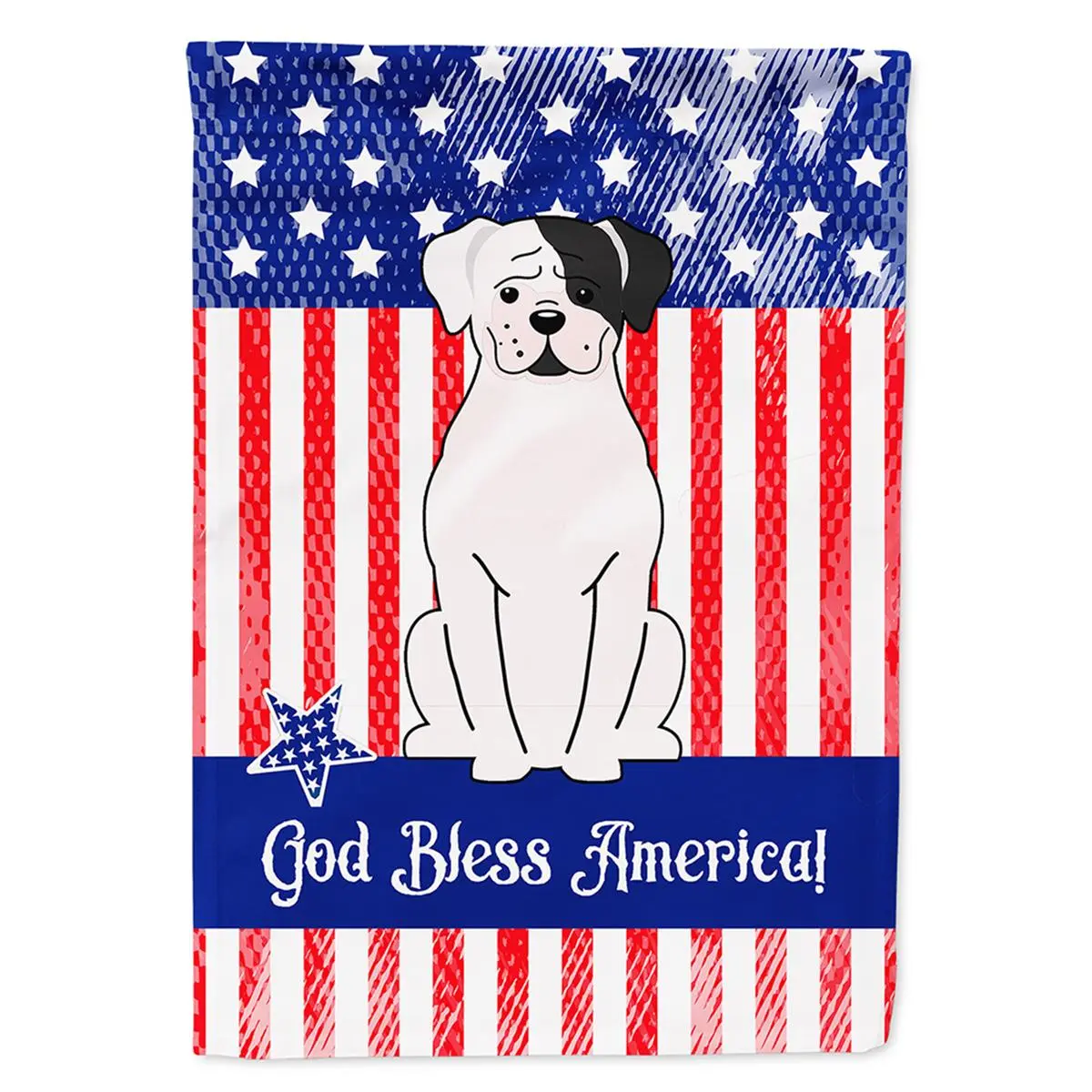 212 MAIN American Patriotic Cooper Garden Flag, 11x15 in Polyester Material, Double-Sided Weatherproof USA White Boxer Home Improvement Garden Decor