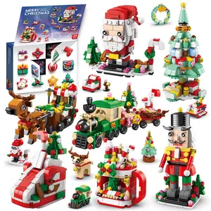 6 in 1 Countdown Day Series Building Blocks, 1 Box City Snow House Xmas Tree Bricks Set, Creative Toys