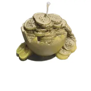 1pc Prepared Golden Egg Handmade Candle - Attract Abundance, Prosperity, Money & Good Luck Decor for Home Ornaments