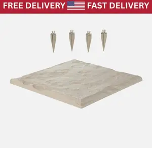 Decorative Stepping Stones with Stakes 4Pcs 15.5x15.5 in Walkway Pavers Beige