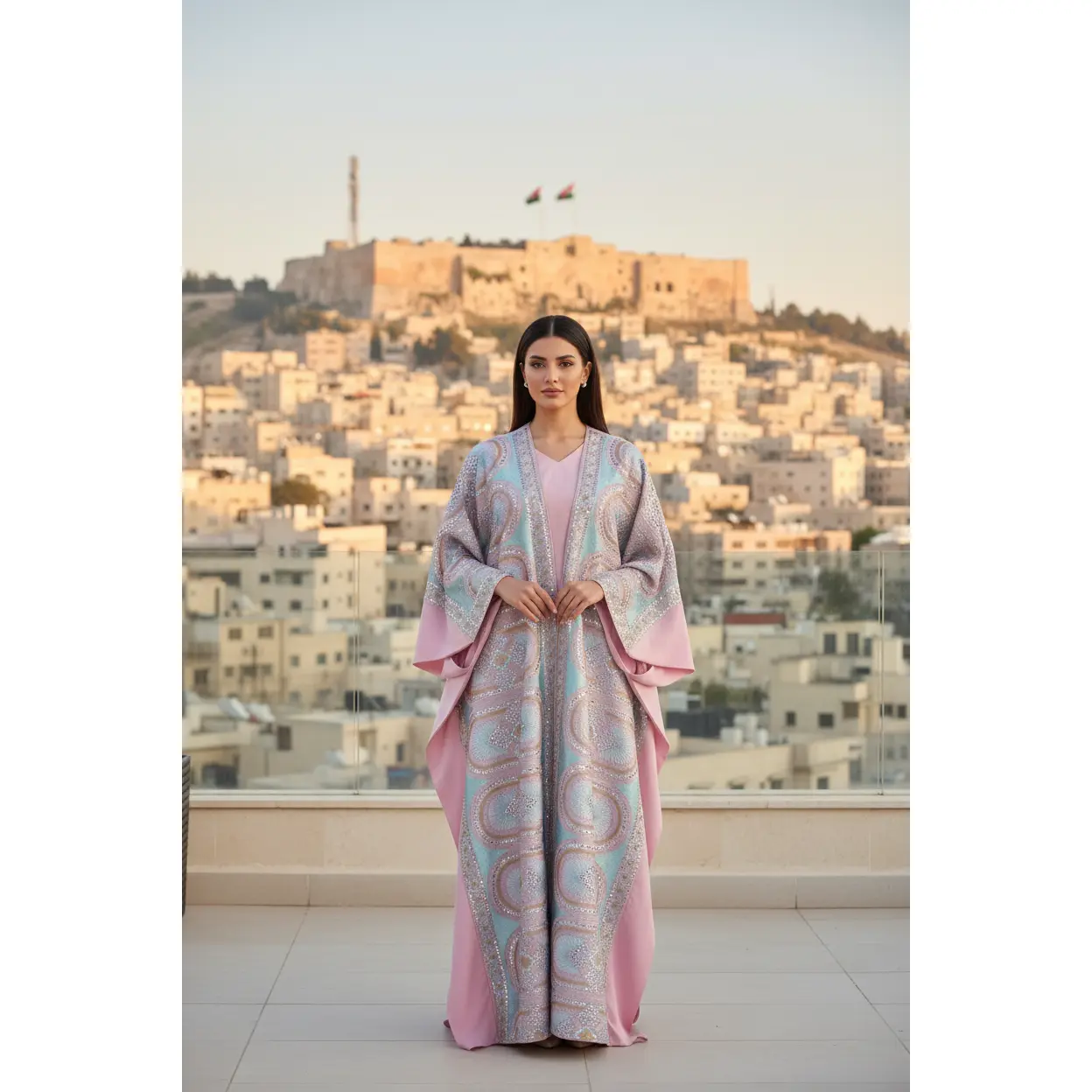 TALA JAZZY New Pink Cotton Abaya / Kimono