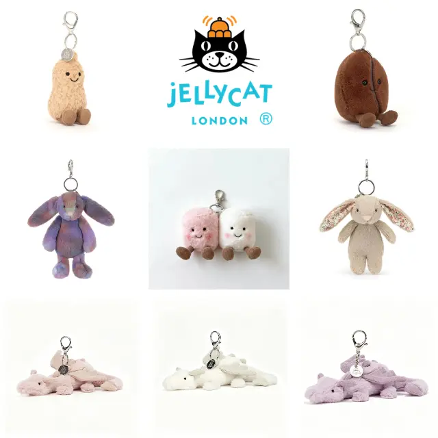 Jellycat Keychains Plush Bag Charm Collection, Adorable Plush Keychain, Cute Soft Sun Cloud Bag Accessory, Gift for Her Back To School Birthday