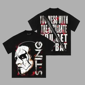 Sting The Icon Cotton T-Shirt, WCW Legend Graphic Tee, Crow Face Paint Wrestling Shirt, AEW WWE Crossover Fan Merch for True Fans