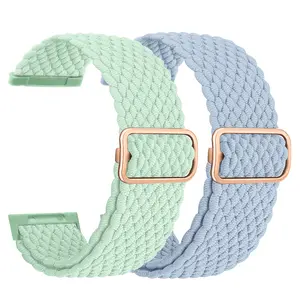 Twill Weave Watch Band Compatible with Fitbit Versa 3 Women Series, Elastic Fabric Sports Nylon Smartwatch Strap for Fitbit Versa 3